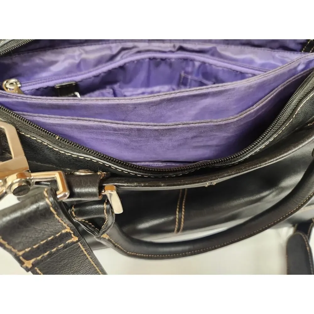Franklin Covey Black Leather Buisness Computer Bag 12